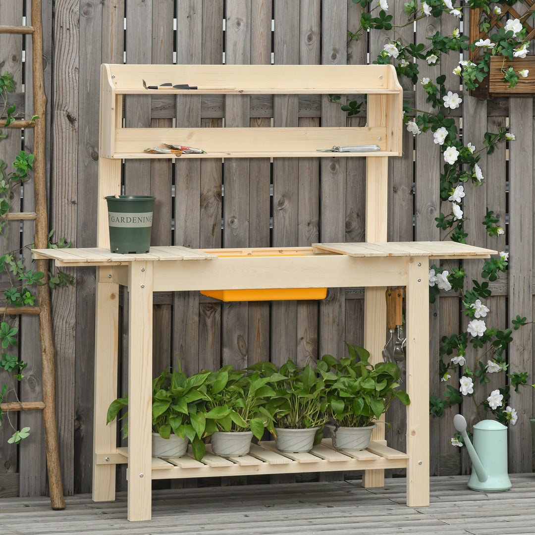 Garden Potting Bench w/ Sliding Tabletop