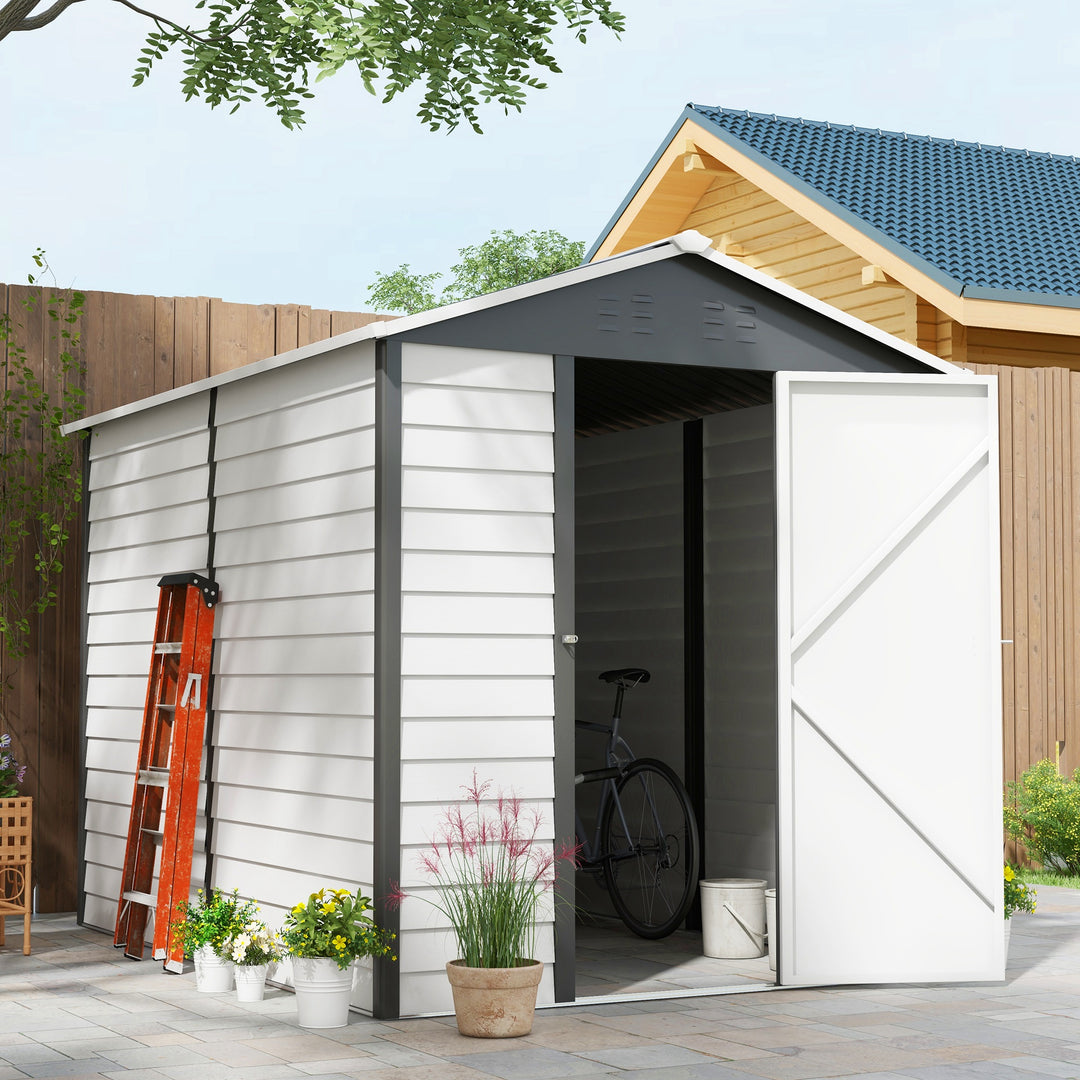 9x 6FT Metal Outdoor Garden Shed