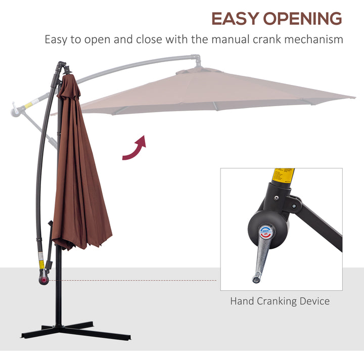 Waterproof 3m Hanging Cantilever Umbrella: Adjustable Angle & UV Protection