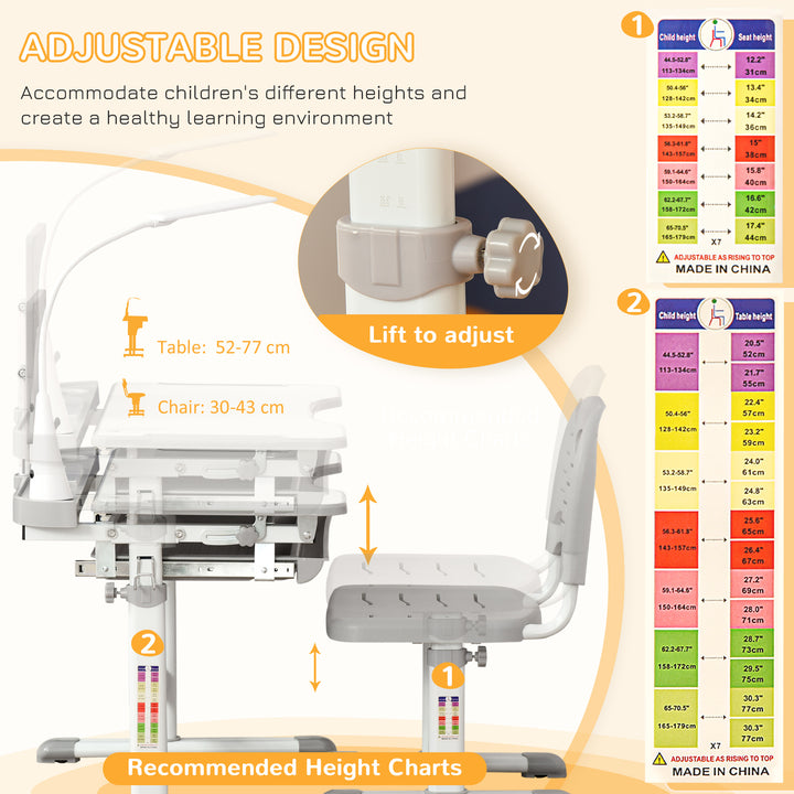 Children's Study Desk Set: USB Lamp