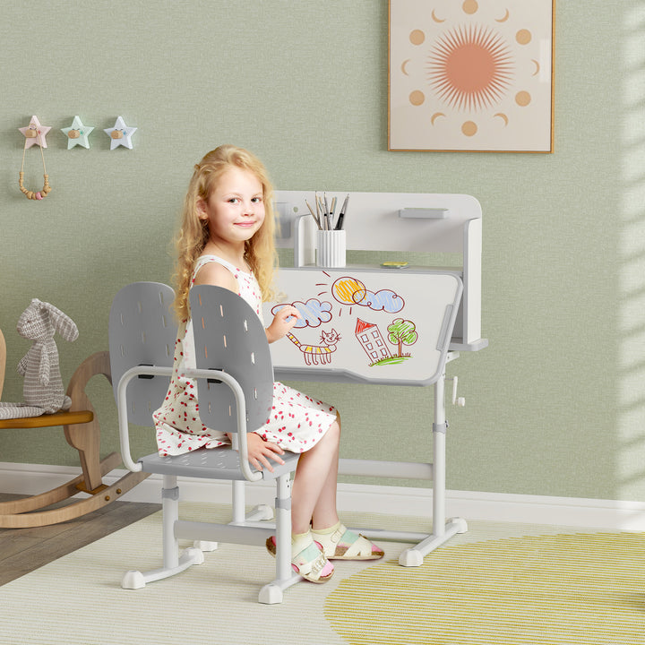 Height Adjustable Kids Desk and Chair Set