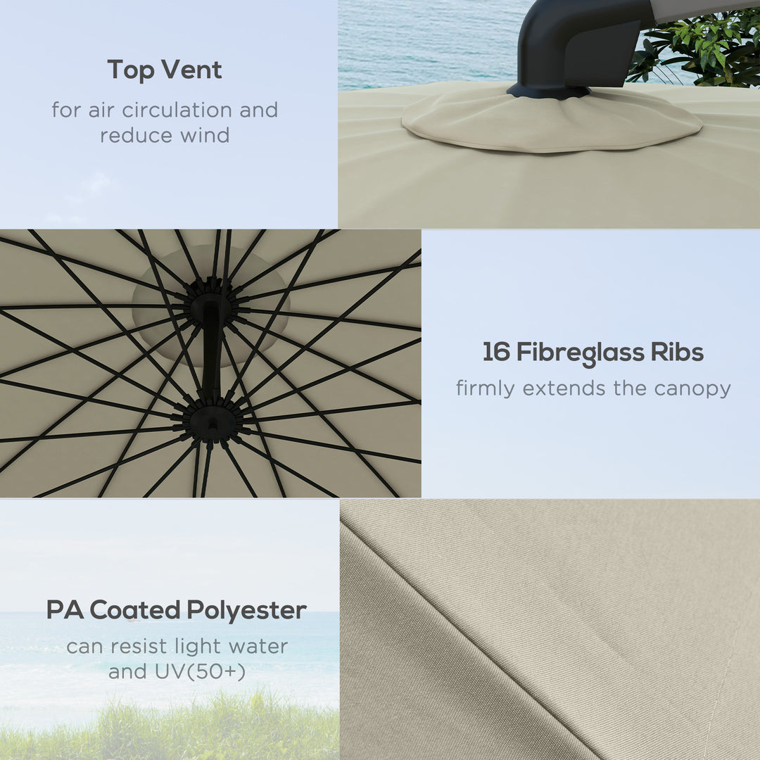 Waterproof 2.7m Cantilever Parasol