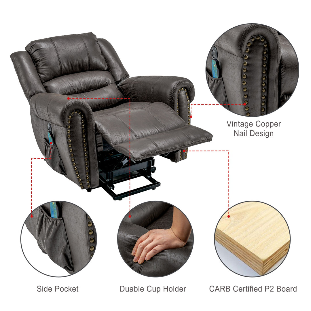 Large Power Lift Recliner Massage Chair with Heating