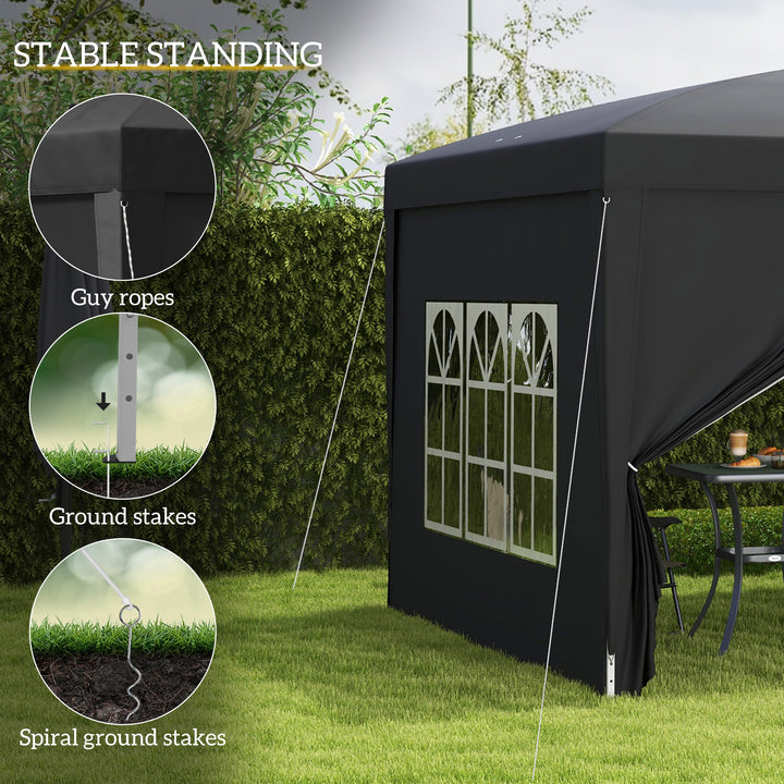 3 x 3 Meters Pop Up Water Resistant Gazebo Wedding Camping Party Tent Canopy Marquee with Carry Bag and 2 Windows