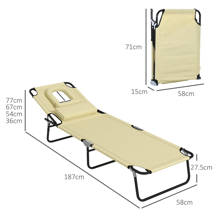 Outdoor Foldable Sun Lounger Set of 2