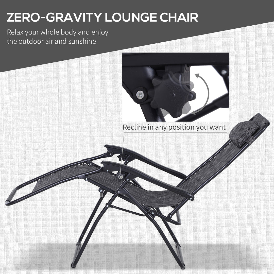 Folding Zero Gravity Sun Lounger and Table Set