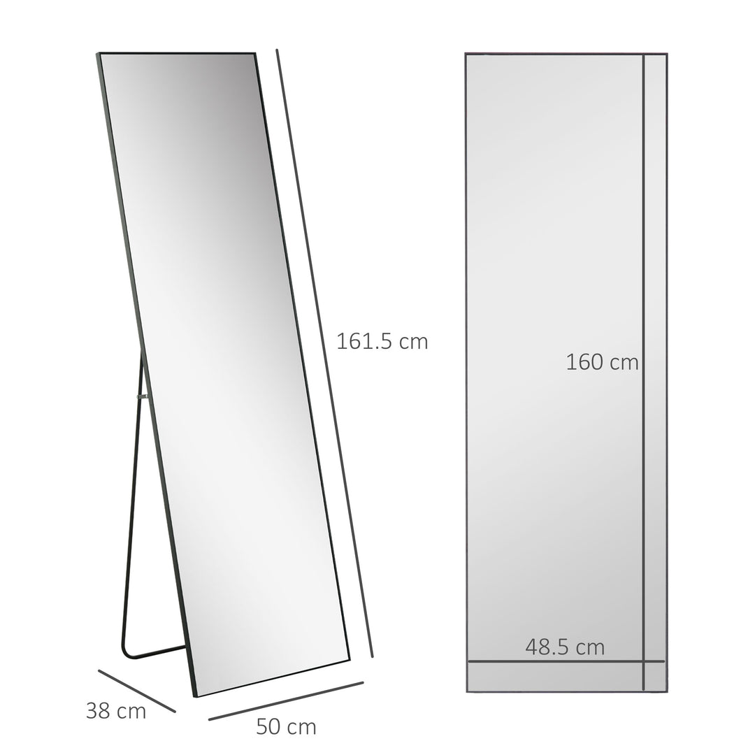 Free Standing Mirror w/ Anti-Slip Pads & Explosion-Proof Film for Bedroom & Dressing Room