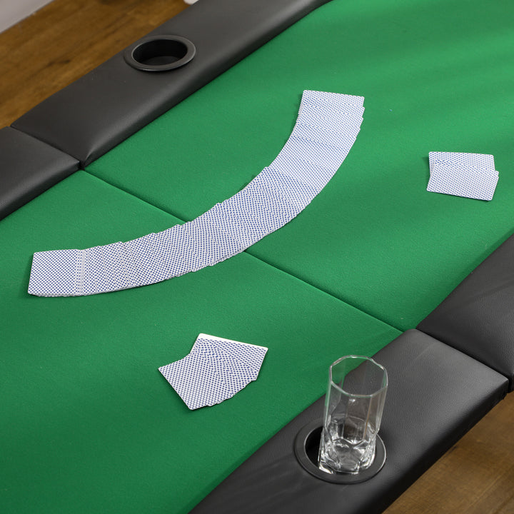 1.83m Foldable Poker Table W/Chip Trays