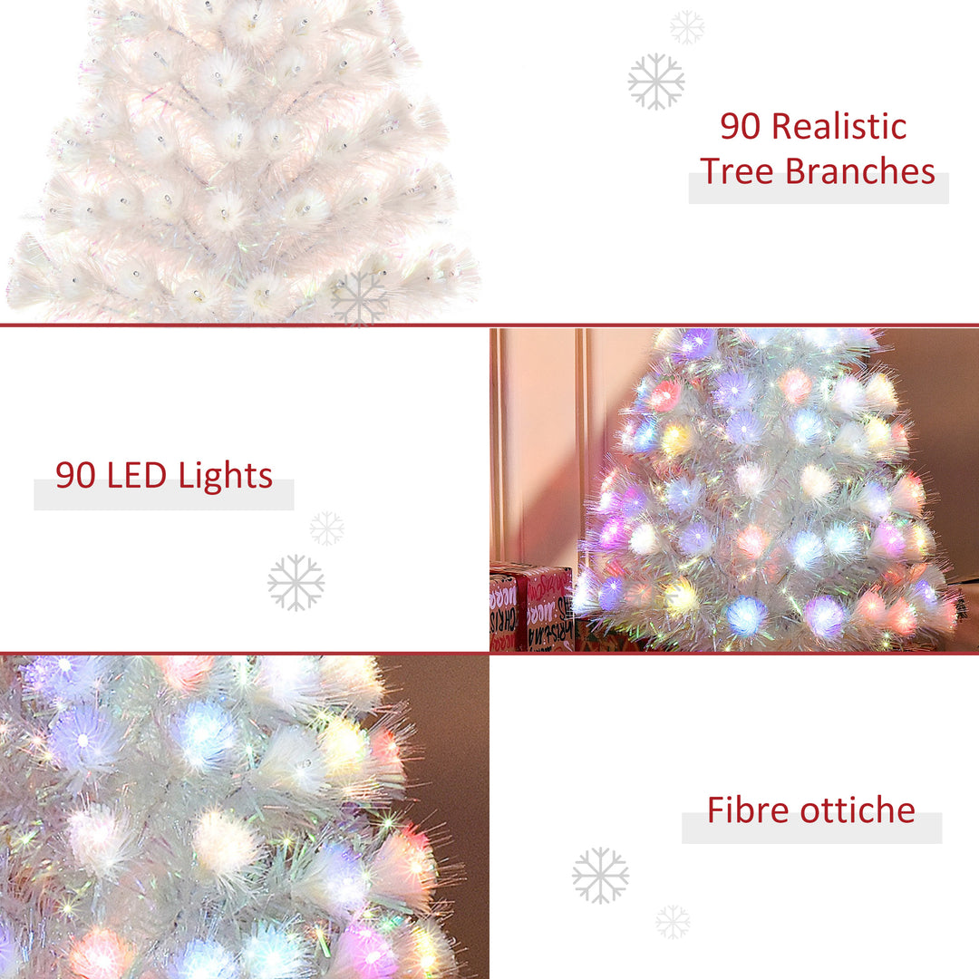 3 Feet Prelit Artificial Christmas Tree with Fiber Optic LED Light