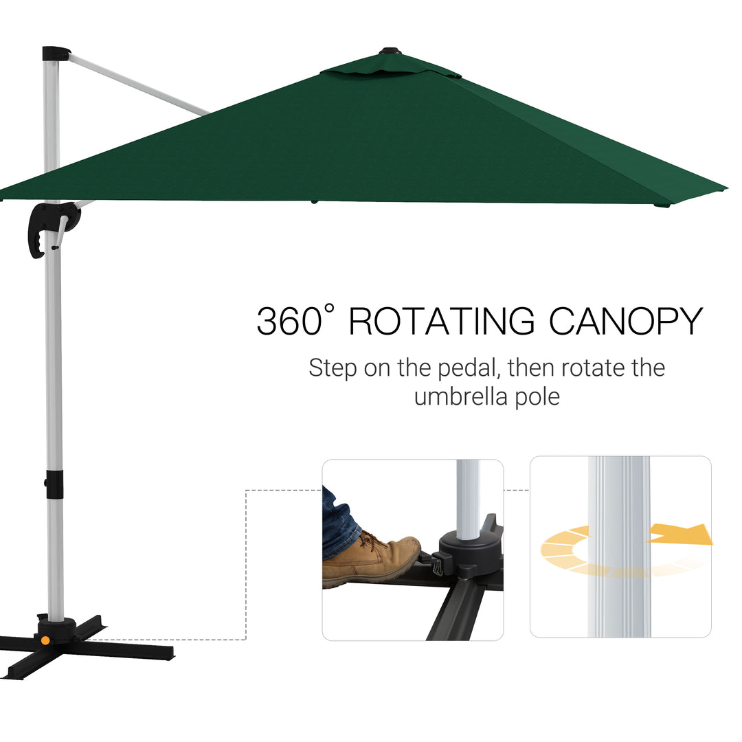 Waterproof Cantilever Parasol Paradise: 3x3m Square Shade with Crank