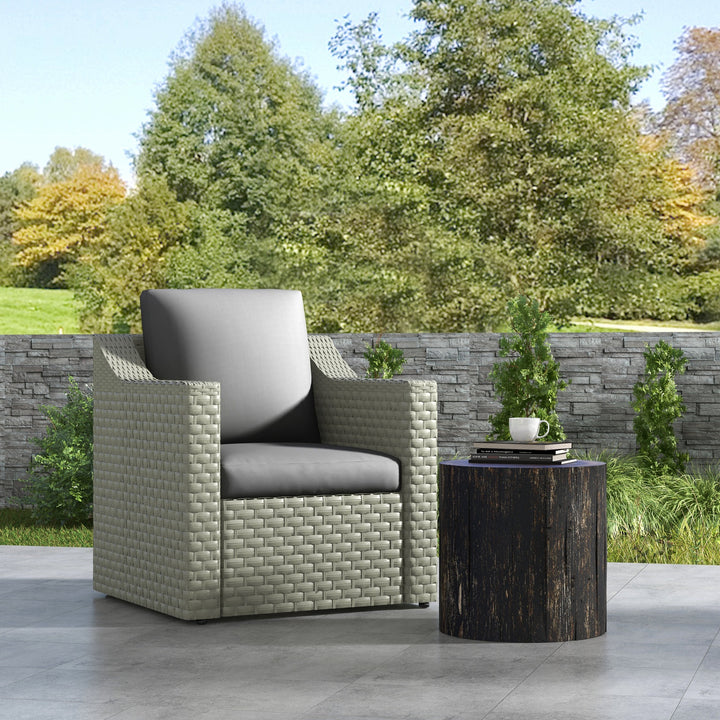 Patio Chair Cushion Refresh: 2-Piece Back and Seat Set in Fabric & PE Rattan