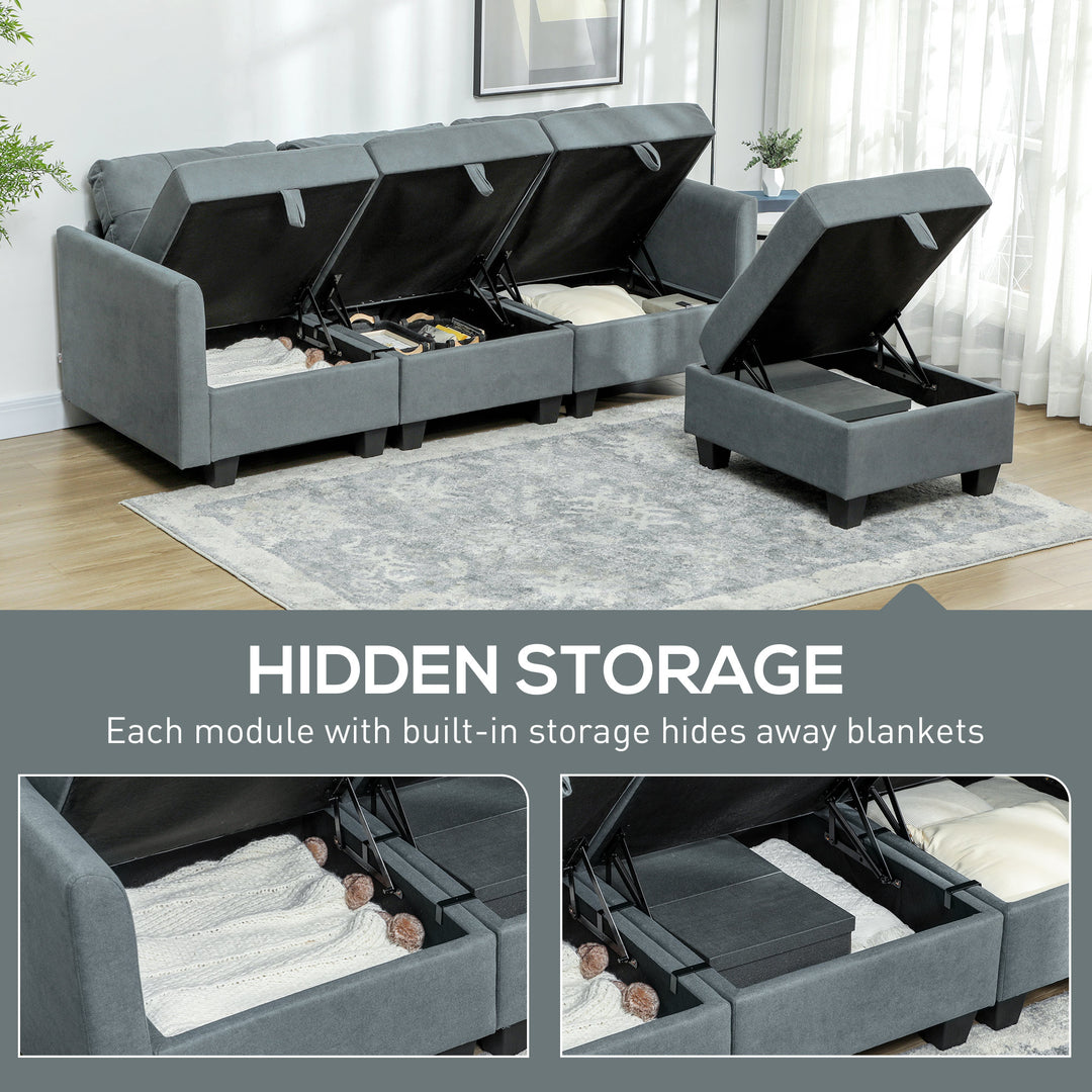 L Shape Modular Sofa with Storage