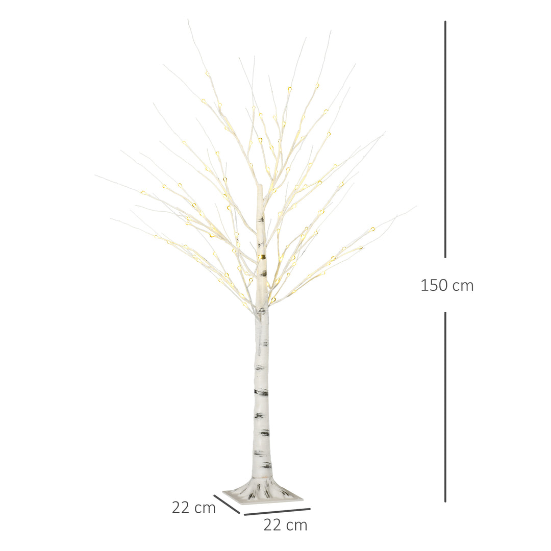 5ft Artificial White Birch Tree Light with 96 Warm White Pre-Lit LED Light for Indoor and Covered Outdoor Use