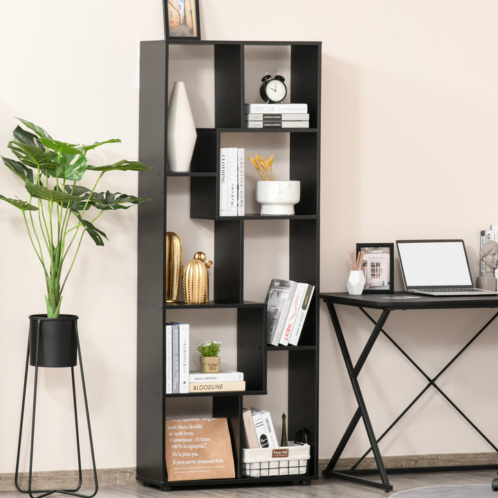 8-Tier Bookshelf: Freestanding Melamine Display Unit