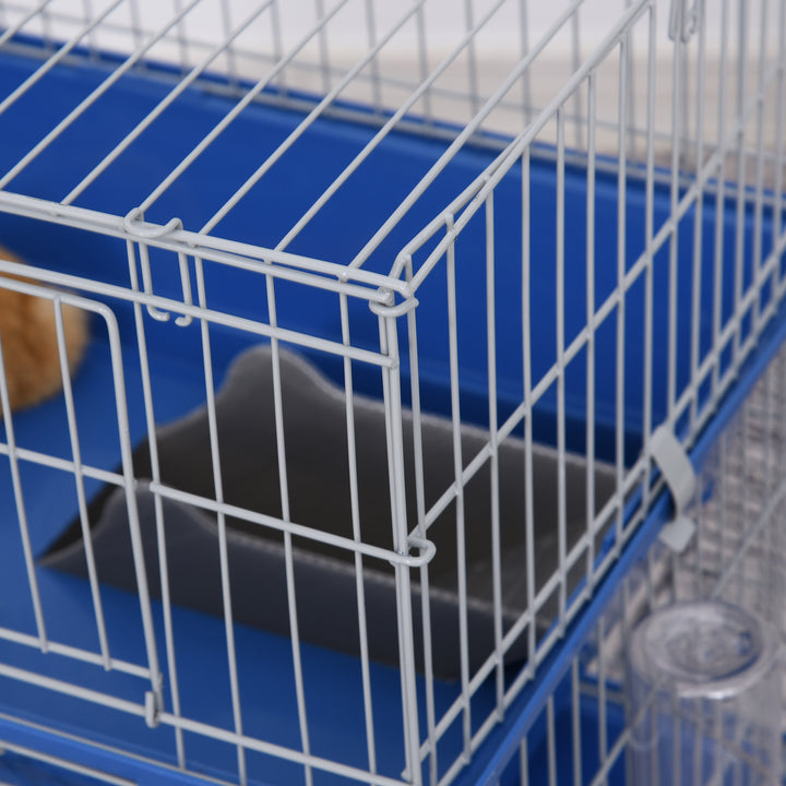 Metal 2-Tier Small Guinea Pigs Hutches Blue