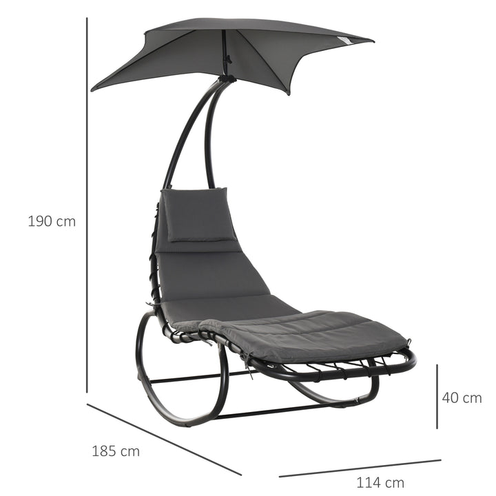 Rocking Lounger with Canopy: Cushioned Patio Bed