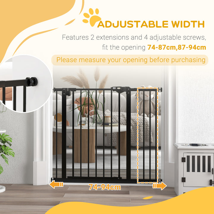 Dog Gate for Stairs Dog Gate Pet Gate with Openable Metal Frame