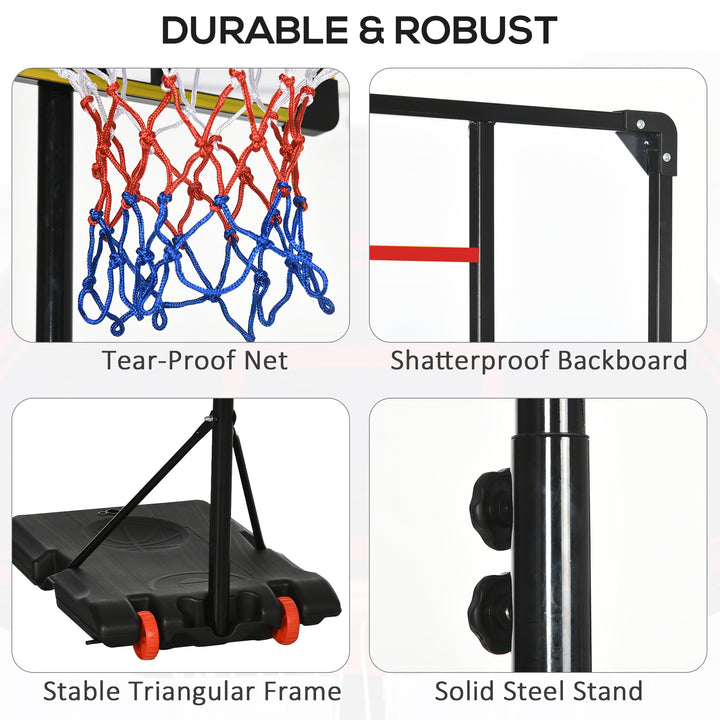 Height Adjustable Basketball Hoop and Stand for Kids with Sturdy Backboard and Weighted Base