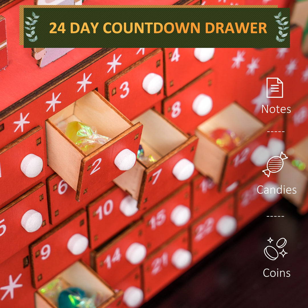 24-Drawer Reusable Santa Sleigh Christmas Advent Calendar