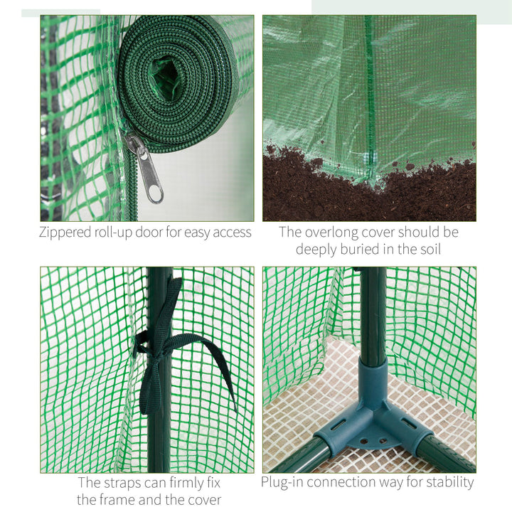 100 x 50 x 150cm Greenhouse Steel Frame PE Cover with Roll-up Door Outdoor for Backyard