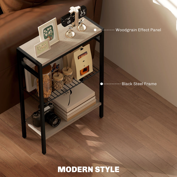 HOMCOM Steel Bedside Table