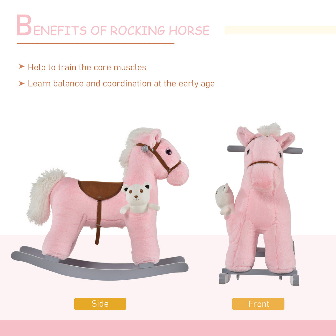 Plush Children's Rocking Horse Toy with Realistic Sounds