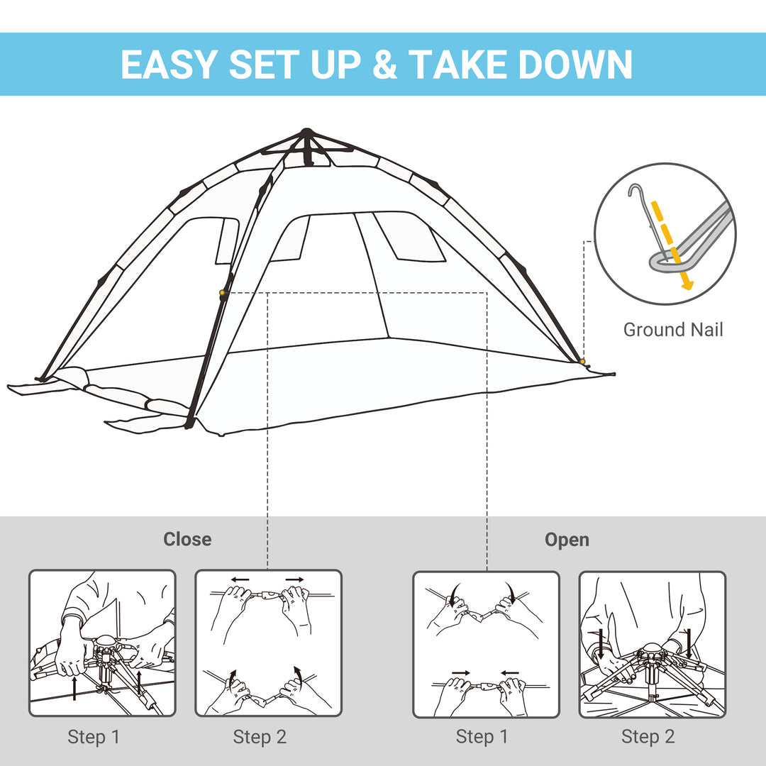 Pop-Up Beach Tent: Quick Setup for 1-2 People