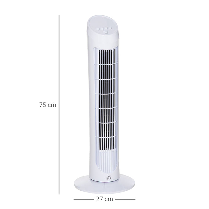 Oscillating Tower: 30-Inch Fan with 3 Speeds