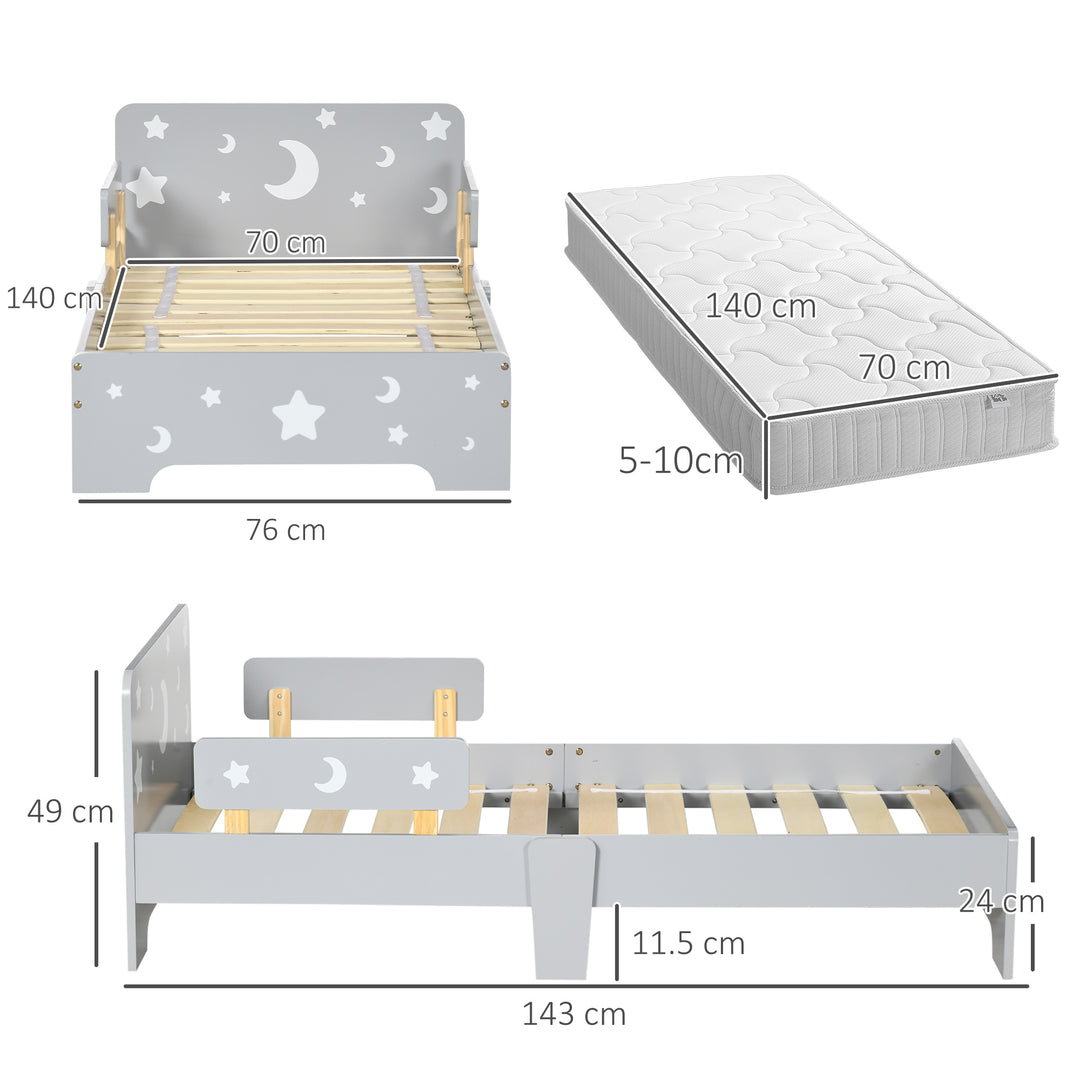 Kids Toddler Bed with Star & Moon Patterns