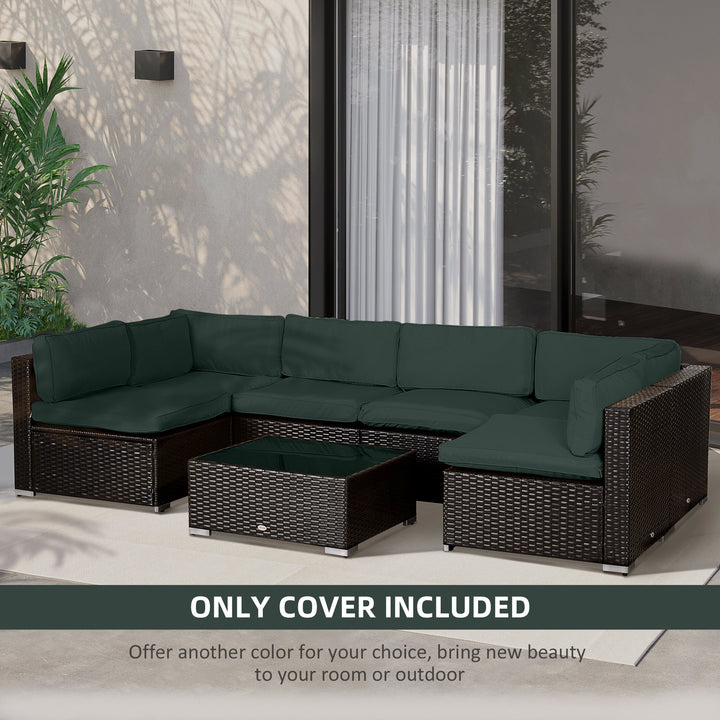 Garden Rattan Sofa Cushion Polyester Cover Replacement Outdoor- No Cushion Included Dark Grey