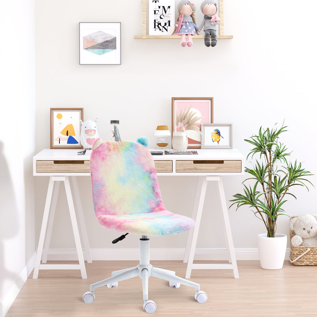 Vinsetto Fluffy Unicorn Office Chair, Multi-Colored