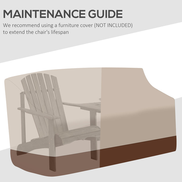 Wooden Outdoor Double Adirondack Chairs Loveseat w/ Center Table & Umbrella Hole