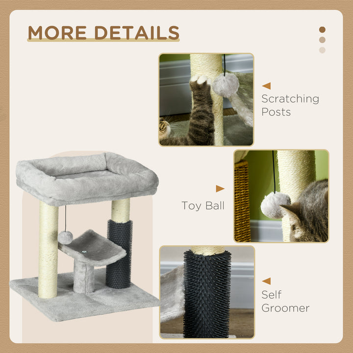 Kitty Climber: 48cm Cat Tree with Self-Groomer