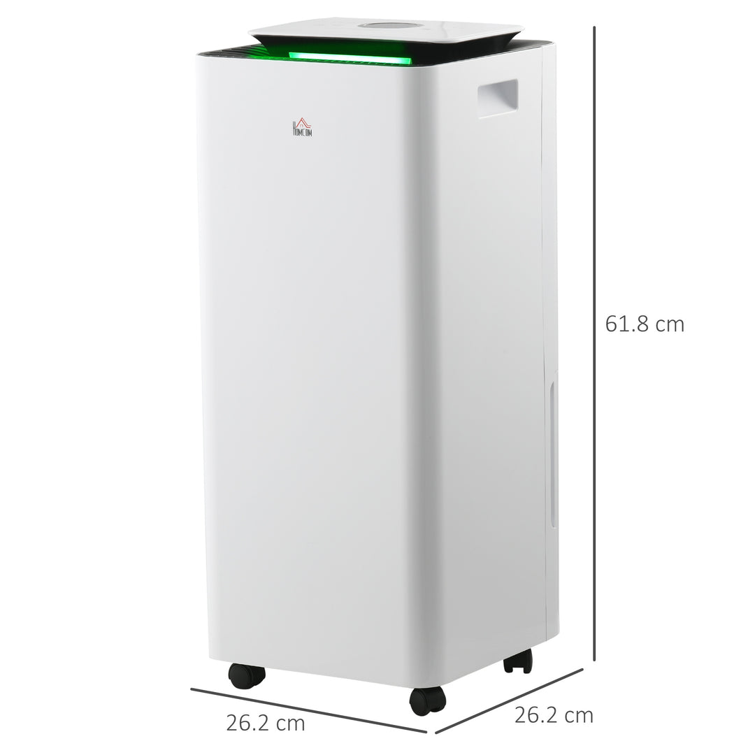 HOMCOM 3500mL Dehumidifier for Bathroom, with Air filter, 24H Timer, 5 Modes, 16L/Day, for Home Laundry, White Aosom UK