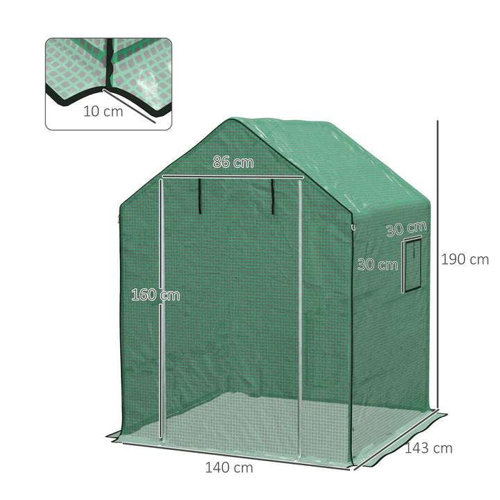 Greenhouse Cover Replacement Walk-in PE Hot House Cover with Roll-up Door and Windows