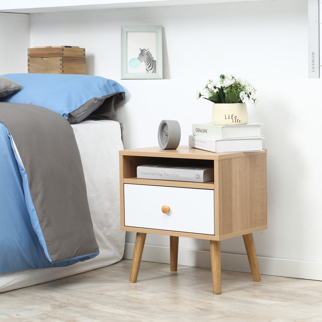 Bedside Companion: Nightstand with Drawer & Shelf