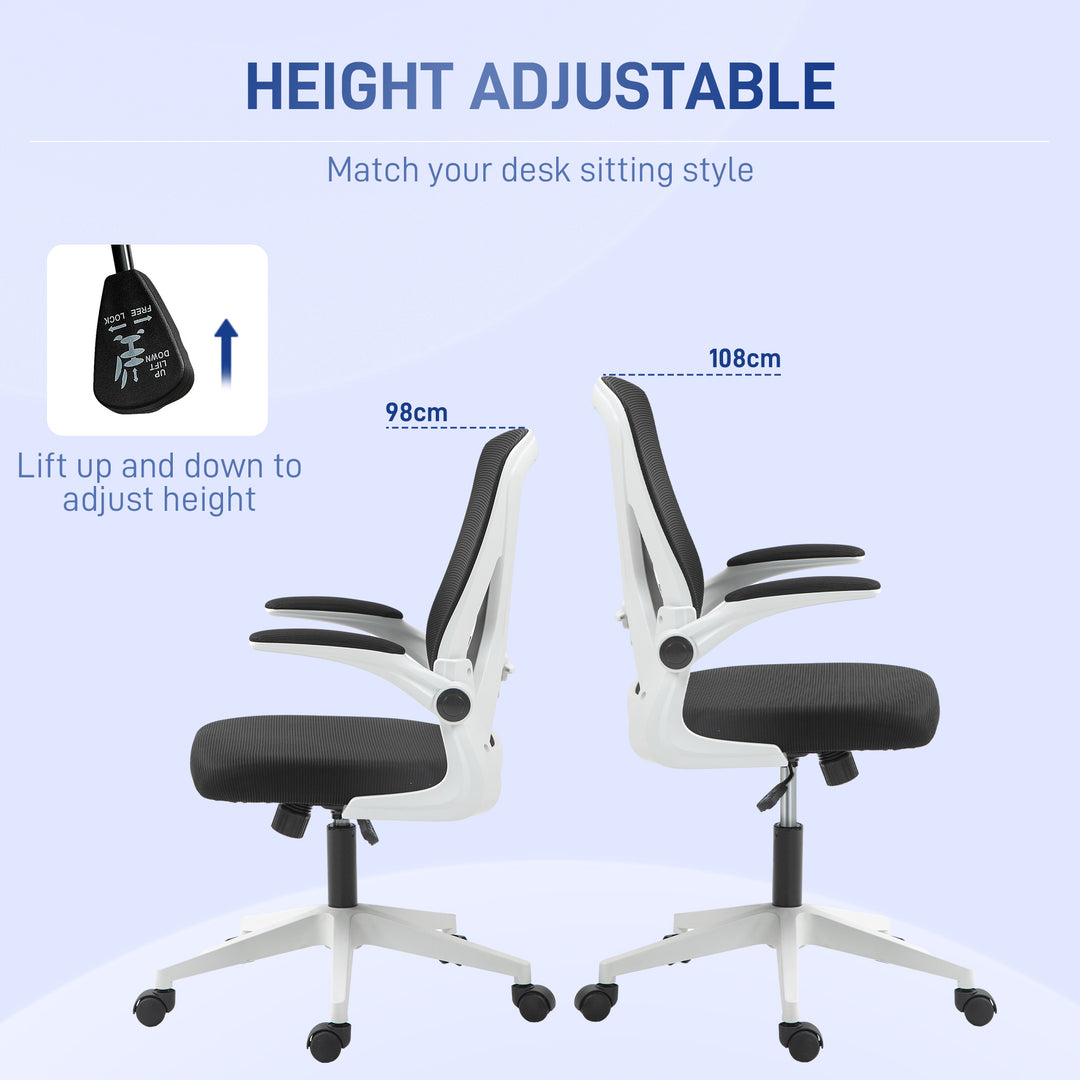 Vinsetto Mesh Office Chair, Adjustable, Black-White