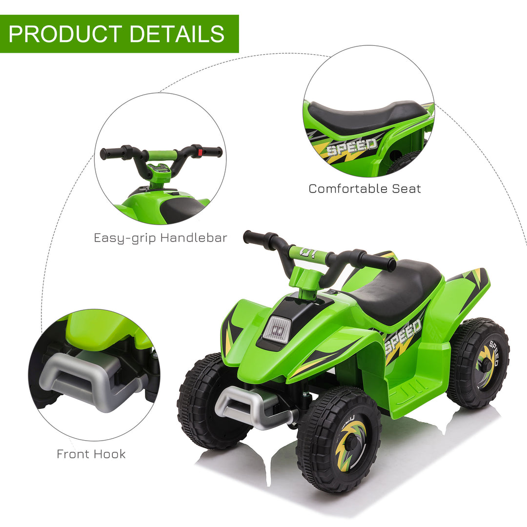 6V Kids Electric Toy Car ATV Toy Quad Bike Four Big Wheels w/ Forward Reverse Functions Toddlers aged 18-36 months