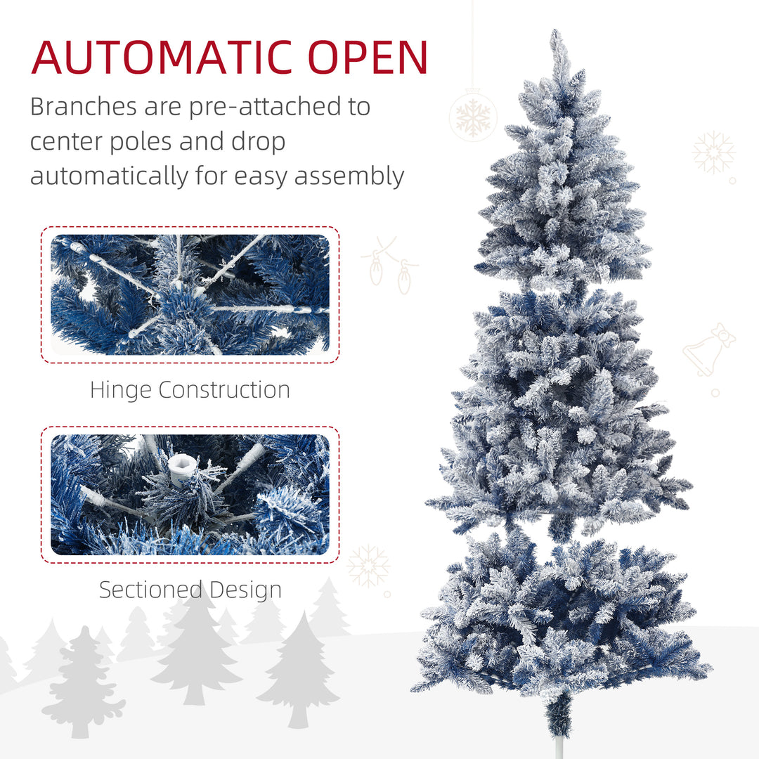 6ft Flocked Artificial Christmas Tree with 700 Snow Frosted Tips