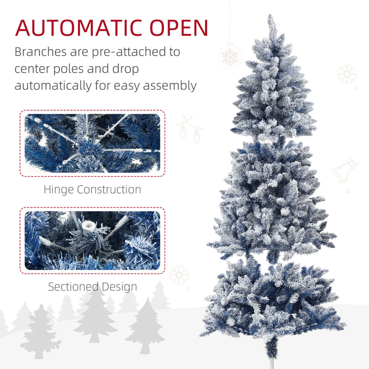 6ft Flocked Artificial Christmas Tree with 700 Snow Frosted Tips