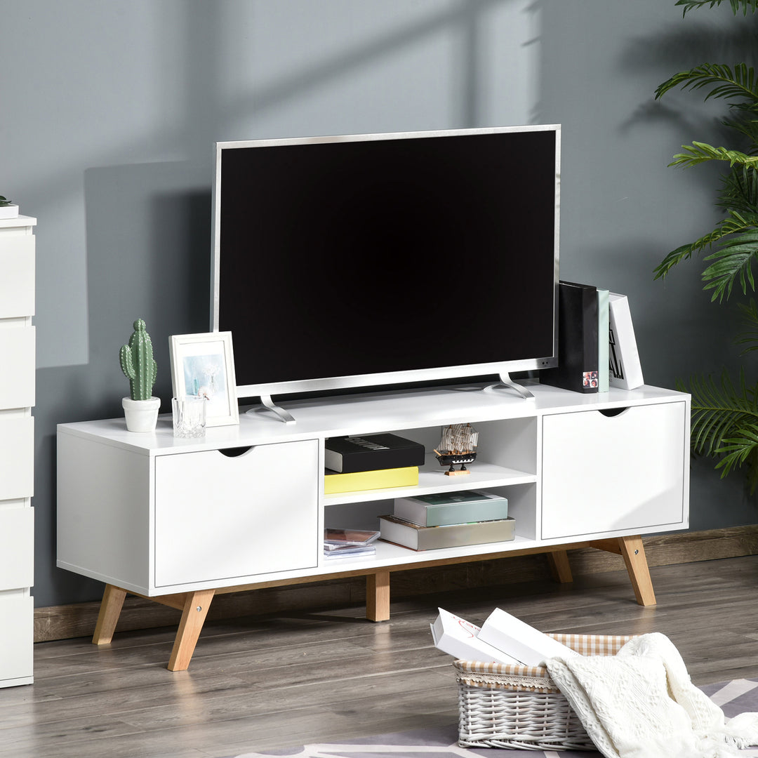 Particle Board 4-Compartment Media Unit White