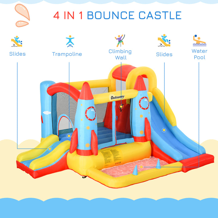 Kids Bounce Castle House Inflatable Trampoline Slide Water Pool 3 in 1 with Blower for Kids Age 3-10 3.3 x 2.65 x 1.85m