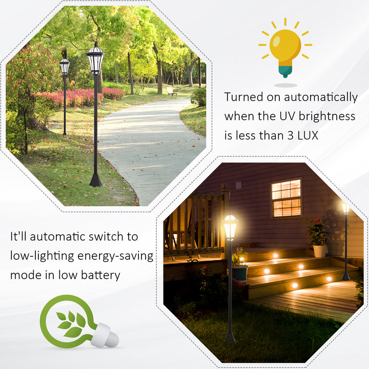 Solar LED Garden Lamps: 2 Water-Resistant Lanterns for Patio Pathway