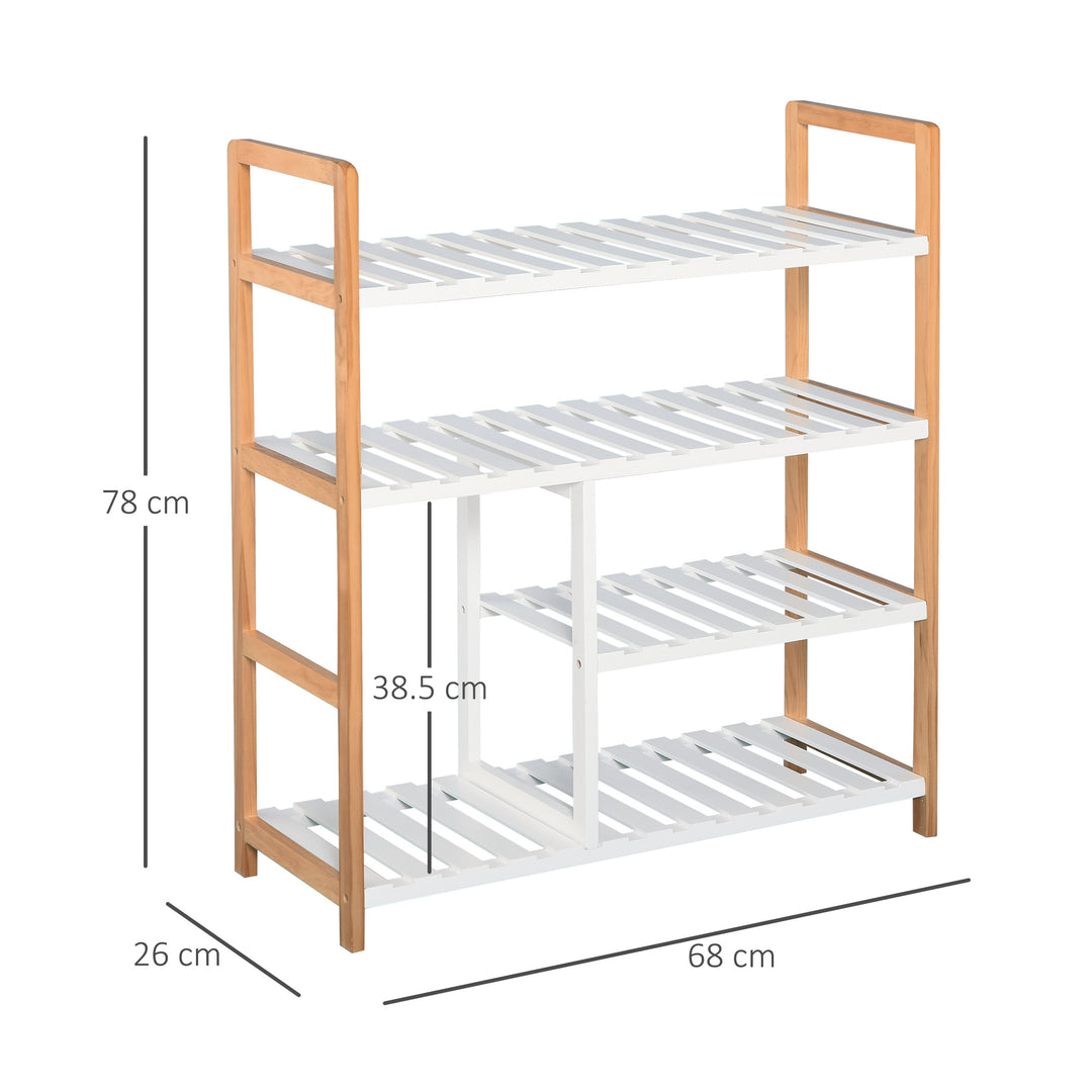 HOMCOM Wooden Shoe Storage Organizer