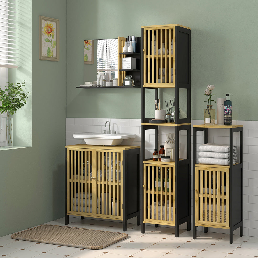 HOMCOM Bamboo Sink Cabinet, Black https://www.awin1.com/pclick.php?p=37913657413&a=1765756&m=17151 Aosom Default Title