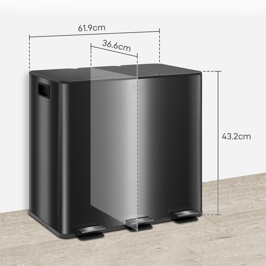 3 x 15L Pedal Bin