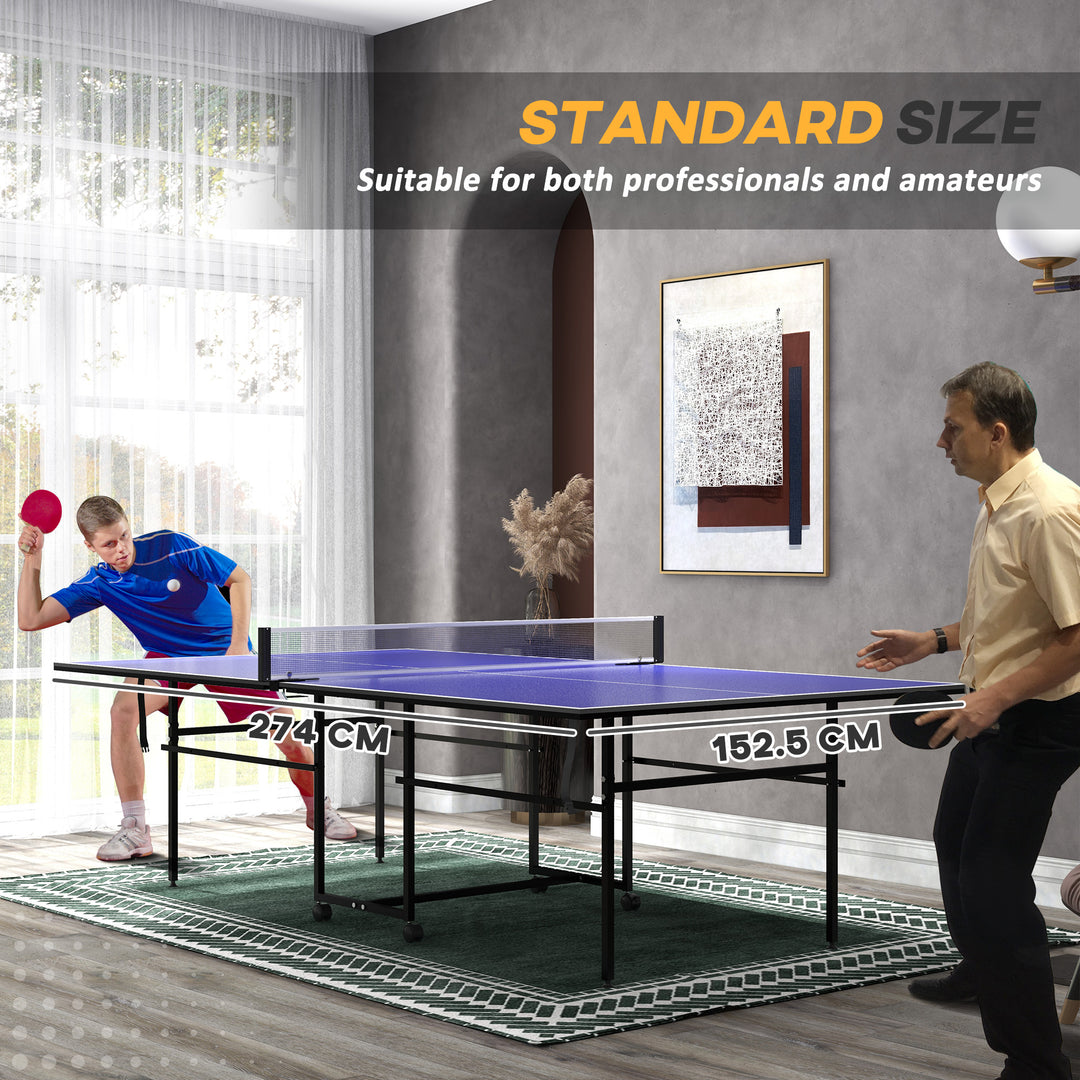 9FT Folding Table Tennis Table with 4 Wheels