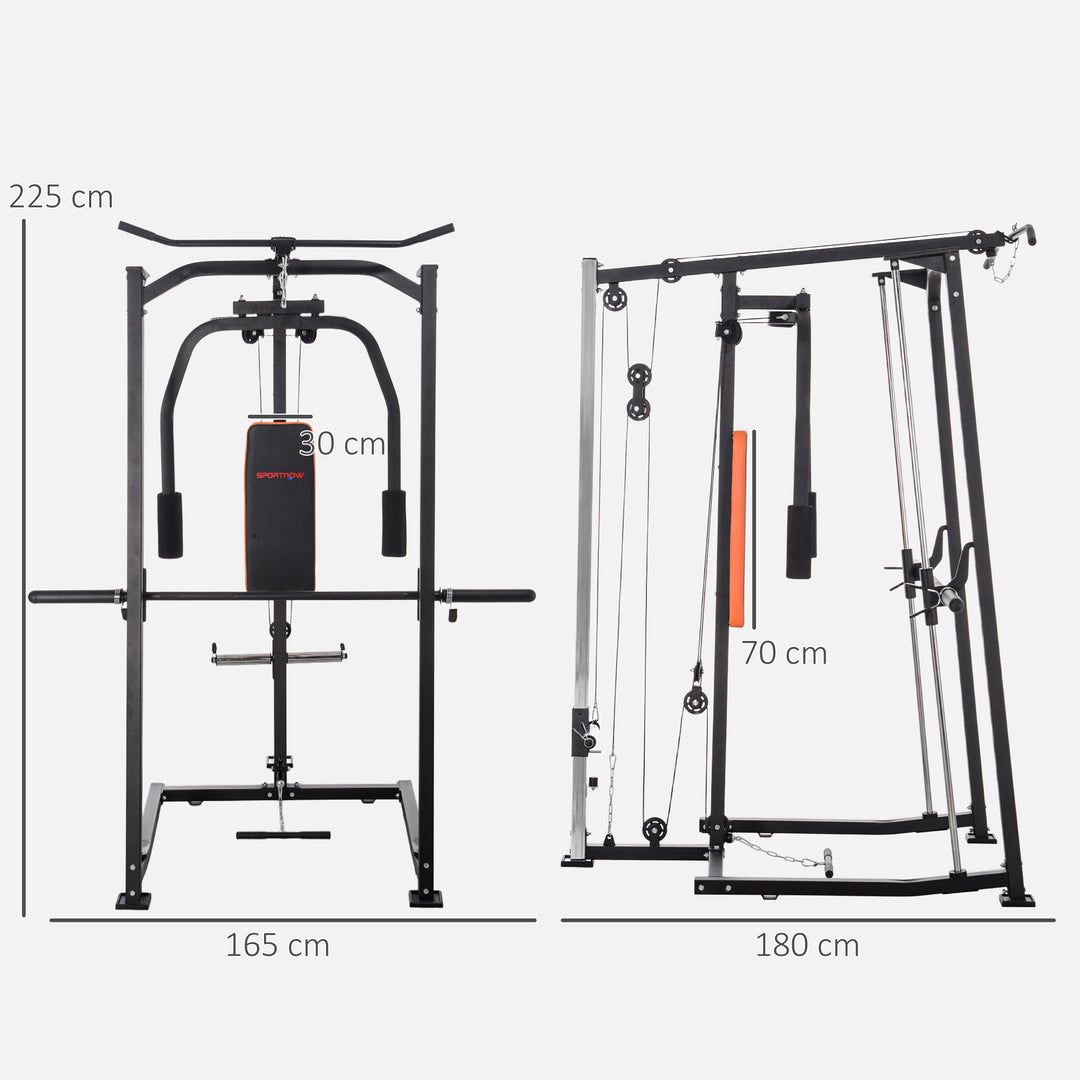 3 In 1 Smith Machine with Dual Cable Pulley System