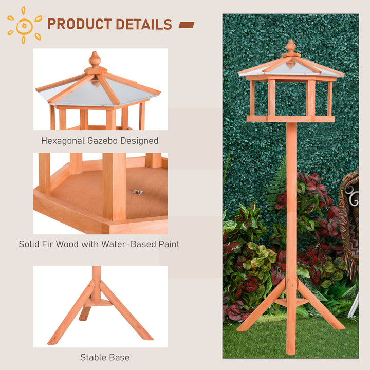 Deluxe Bird Stand Feeder Table Feeding Station Wooden Garden Wood Coop Parrot Stand 113cm High New