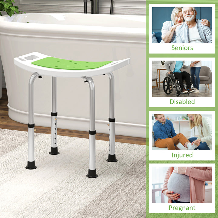 6-Level Height Adjustable Aluminium Bath Stool with Non-Slip Design